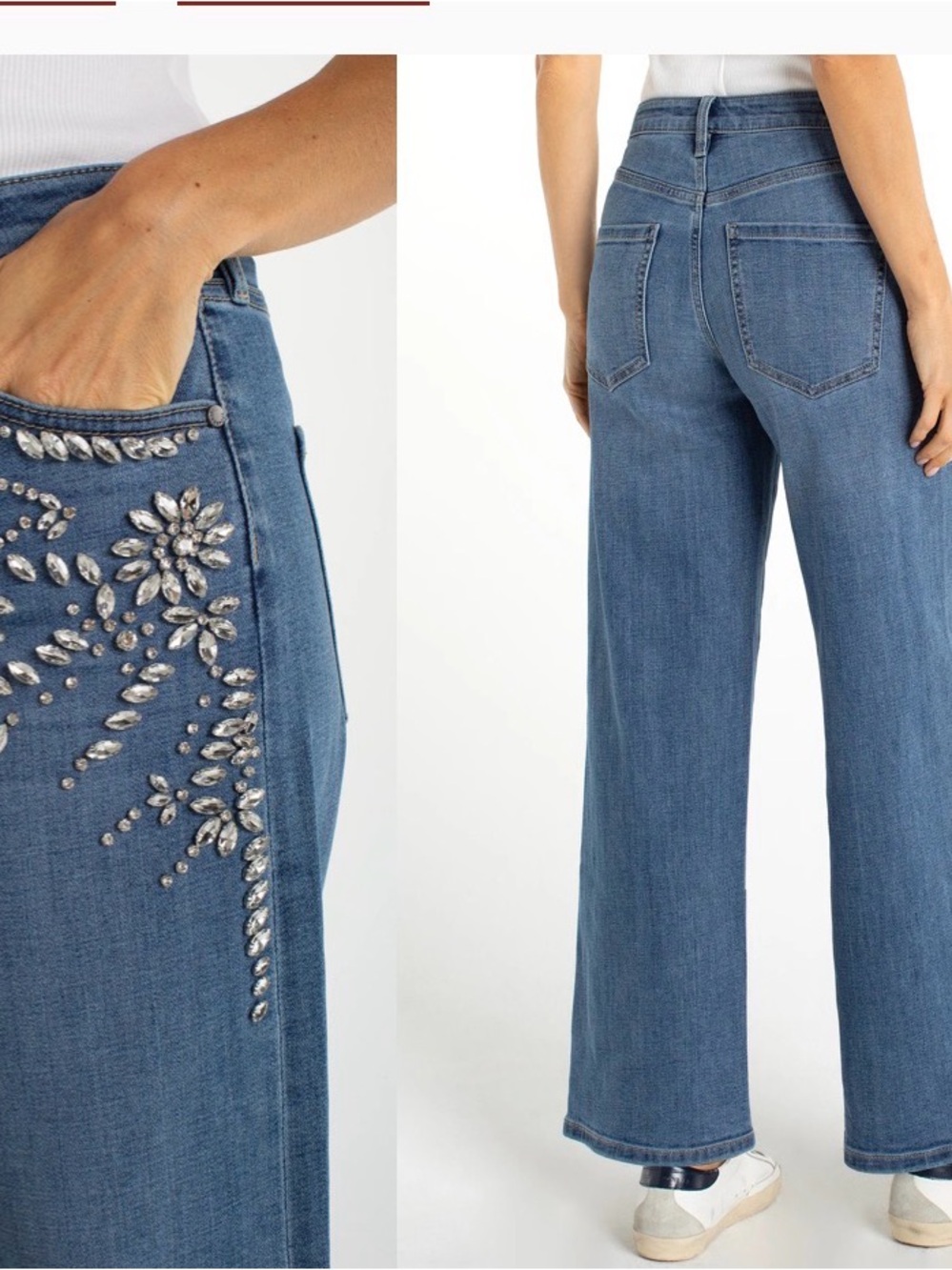 NWT Liverpool Dark Blue Flare Jeans with Embellishments size 26